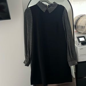 COPY - Sheath dress with polka dot long sleeve